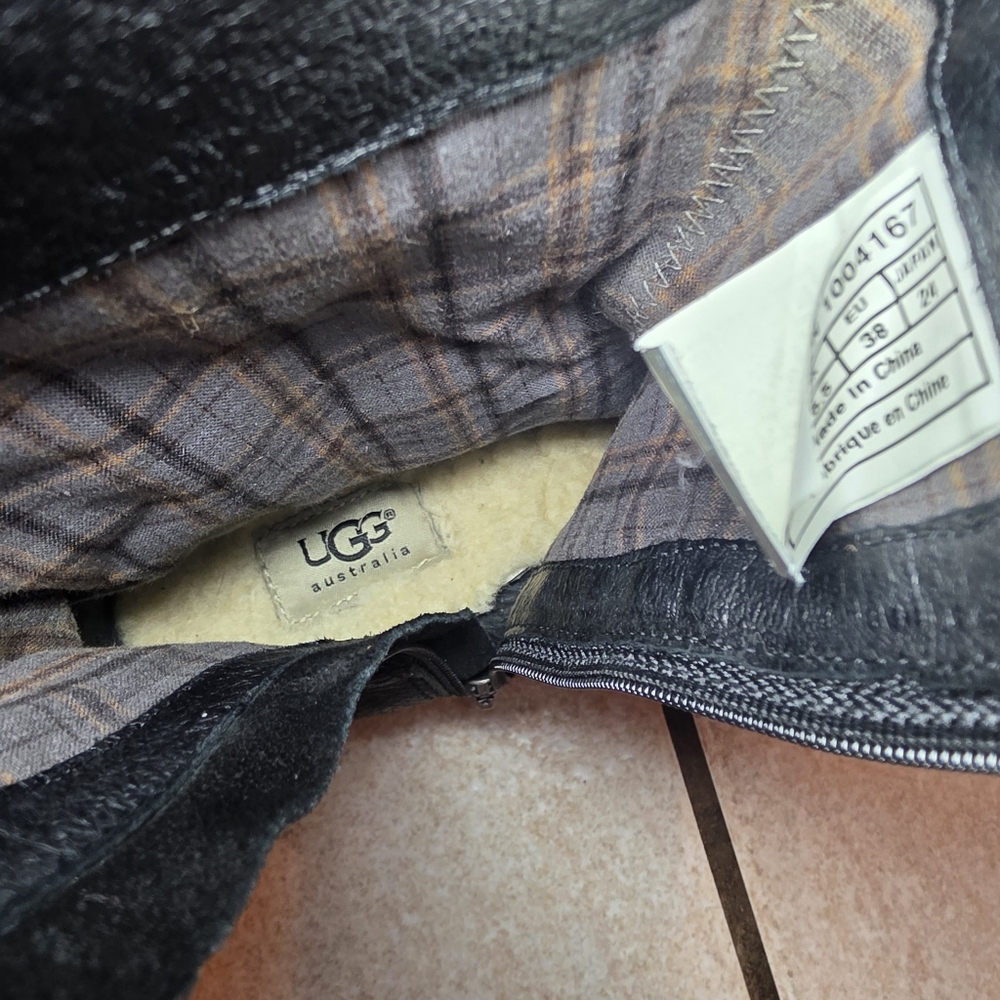 UGG Lou Moto Style Leather/Suede Boots- 7 - Picture 10 of 16